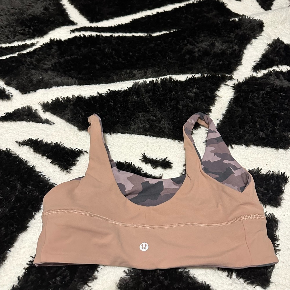 Lululemon Align Reversible Bra Light Support A/B Cup W2DAAS camo misty mauve 10 - Picture 5 of 7